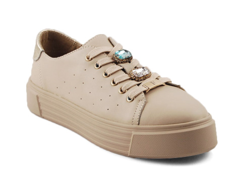 Filippo DP6854 beżowe skórzane półbuty