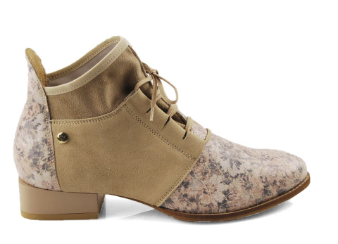 Maciejka 04744-53 beżowe skórzane botki