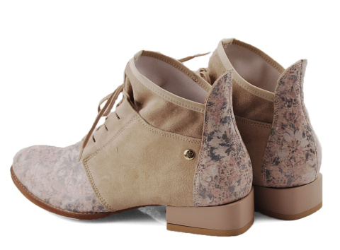 Maciejka 04744-53 beżowe skórzane botki