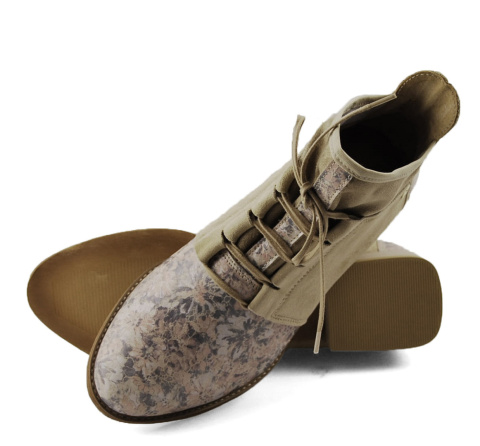 Maciejka 04744-53 beżowe skórzane botki