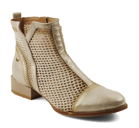 Maciejka 06397 złote skórzane botki