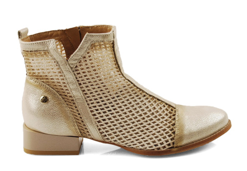 Maciejka 06397 złote skórzane botki