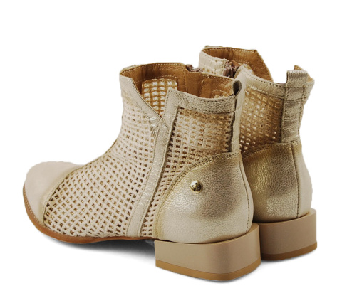 Maciejka 06397 złote skórzane botki