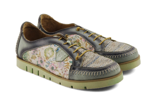 Maciejka 06784-09 zielone skórzane półbuty