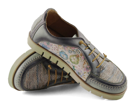 Maciejka 06784-09 zielone skórzane półbuty