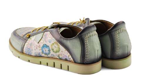 Maciejka 06784-09 zielone skórzane półbuty