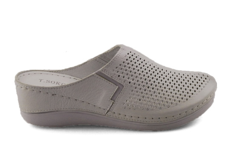 T.Sokolski L25-164 białe skórzane klapki