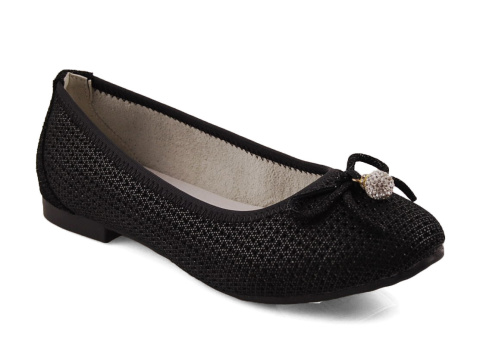 T.Sokolski W25-225 czarne skórzane baleriny