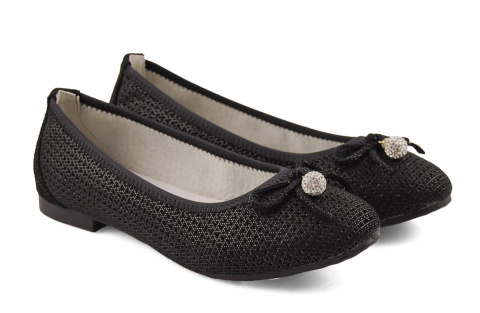 T.Sokolski W25-225 czarne skórzane baleriny