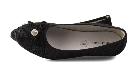 T.Sokolski W25-225 czarne skórzane baleriny