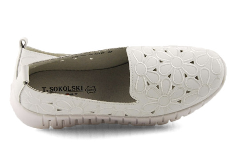 T.Sokolski W25-29 białe skórzane półbuty