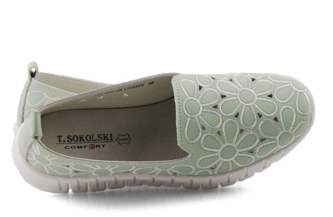 T.Sokolski W25-29 miętowe skórzane półbuty