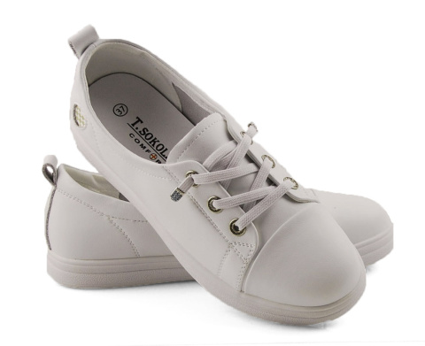 T.Sokolski W25-467 białe skórzane półbuty