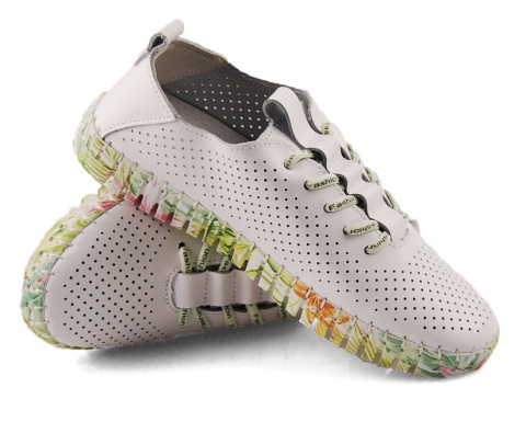 T.Sokolski W25-609 białe skórzane półbuty