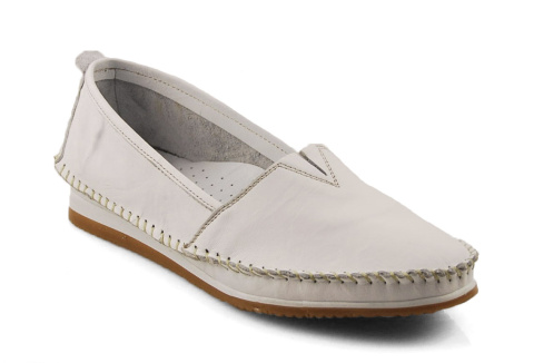 T.Sokolski W25-741 białe skórzane mokasyny