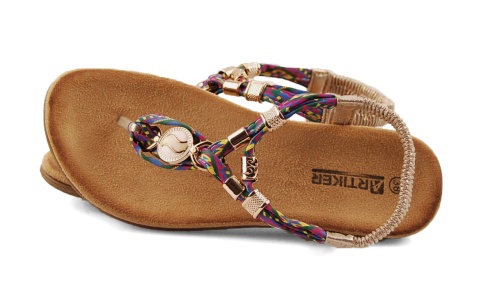 Artiker 54C1324 złote sandały japonki