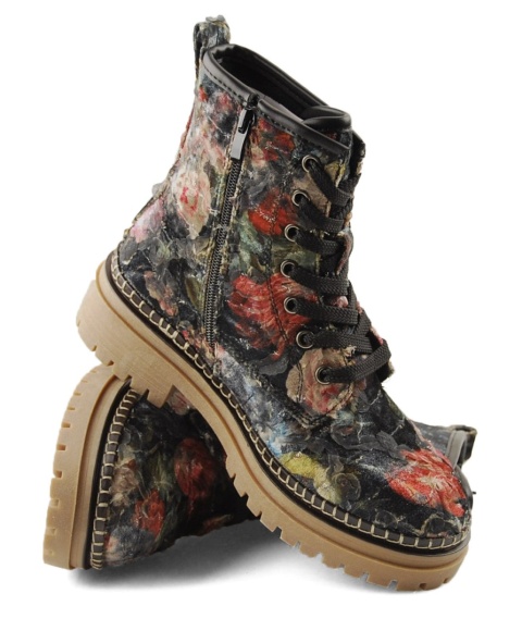 Artiker 57C1054 wieokolorowe botki w kwiaty