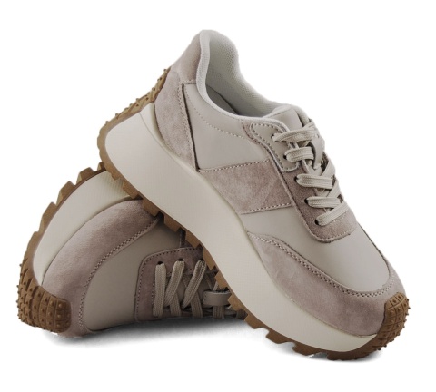 Filippo DP6785 beżowe sneakersy na platformie