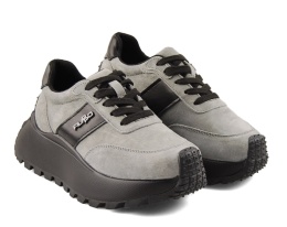 Filippo DP6785 szare skórzane sneakersy