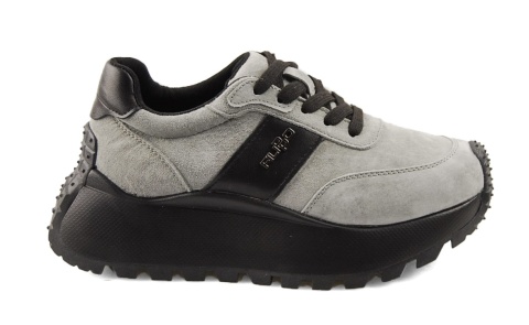 Filippo DP6785 szare skórzane sneakersy