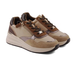 Filippo DP7105 brązowe skórzane sneakersy
