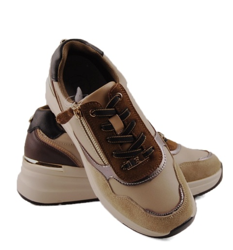 Filippo DP7105 brązowe skórzane sneakersy