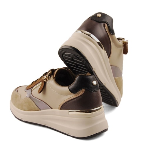 Filippo DP7105 brązowe skórzane sneakersy