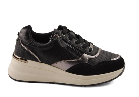 Filippo DP7105 czarne skórzane sneakersy