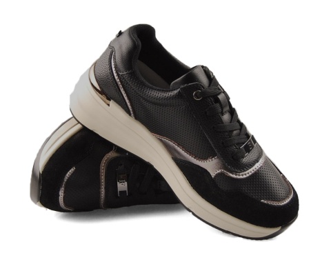 Filippo DP7105 czarne skórzane sneakersy