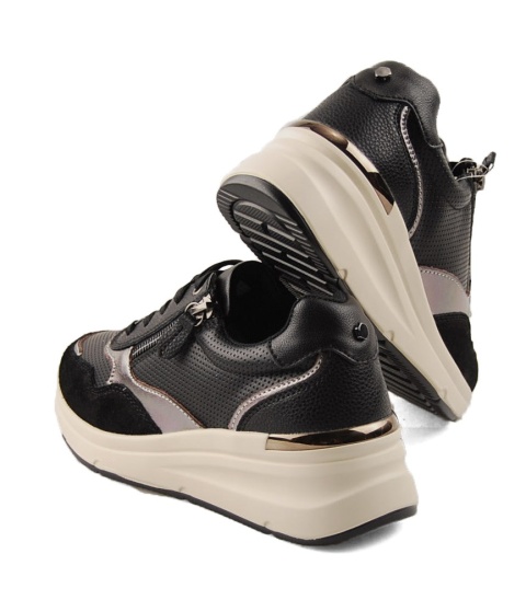 Filippo DP7105 czarne skórzane sneakersy