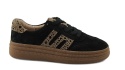 Filippo DP7114 czarne skórzane sneakersy w panterkę