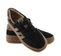 Filippo DP7114 czarne skórzane sneakersy w panterkę