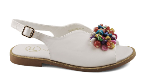 Filippo DS6230 białe sandały z koralikami Filippo DS6230 białe sandały z koralikami