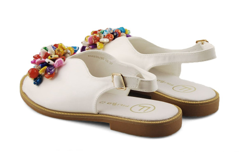 Filippo DS6230 białe sandały z koralikami Filippo DS6230 białe sandały z koralikami