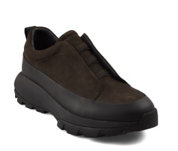 John Doubare QA6012-8A-A1724 brązowe skórzane sneakersy