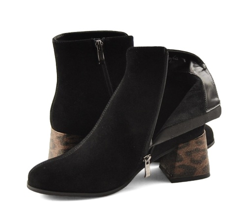 Maciejka K7202-01/00-8 czarne skórzane botki