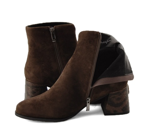 Maciejka K7202-02/00-8 brązowe skórzane botki