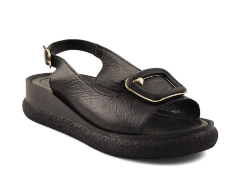 T.Sokolski L25-138 czarne skórzane sandały