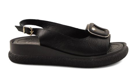 T.Sokolski L25-138 czarne skórzane sandały