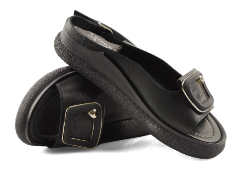 T.Sokolski L25-138 czarne skórzane sandały