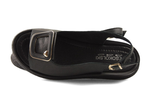 T.Sokolski L25-138 czarne skórzane sandały