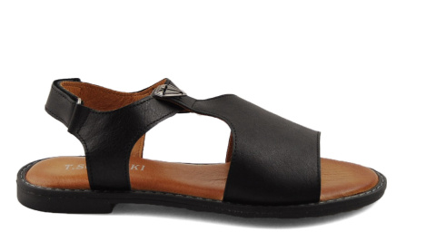 T.Sokolski L25-163 czarne skórzane sandały