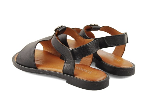 T.Sokolski L25-163 czarne skórzane sandały