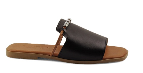 T.Sokolski L25-481 czarne skórzane klapki