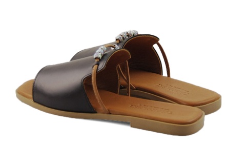 T.Sokolski L25-481 czarne skórzane klapki