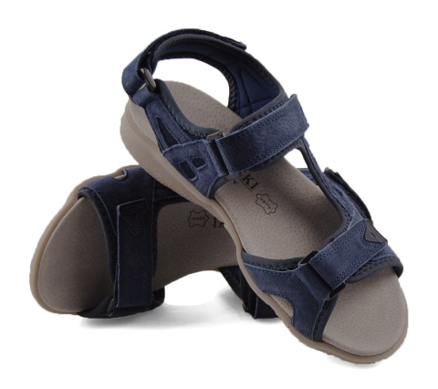 T.Sokolski L25-613 granatowe skórzane sandały