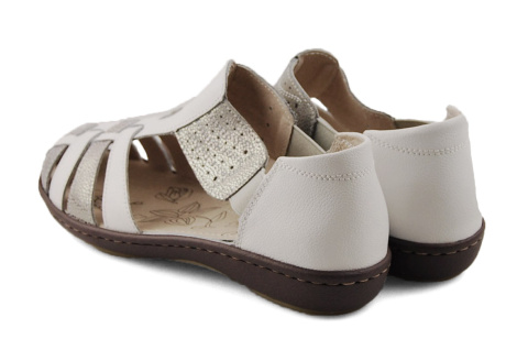 T.Sokolski L25-622 biało-srebrne skórzane sandały