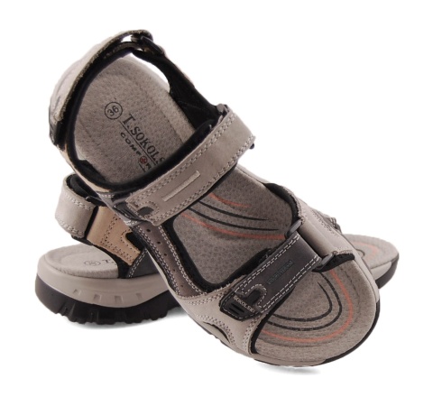 T.Sokolski L25-665 szare skórzane sandały