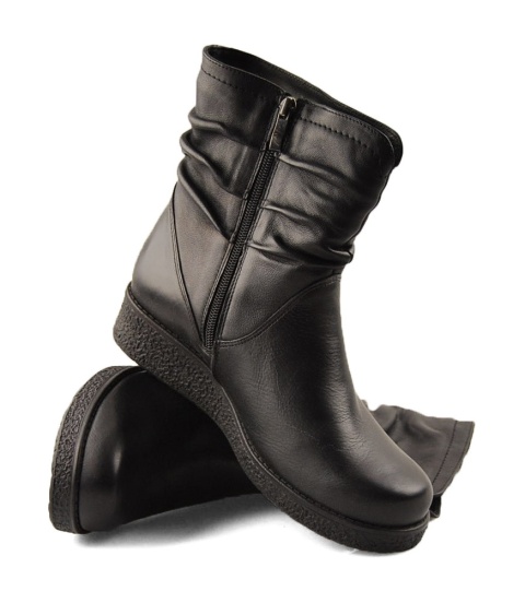 Axel 4092 czarne skórzane botki