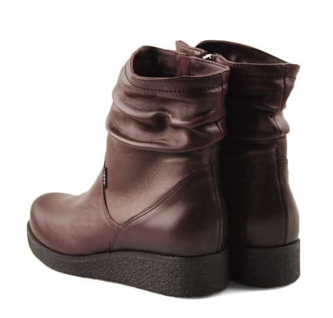 Axel 4092 rubinowe skórzane botki